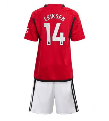 Manchester United Christian Eriksen #14 Koszulka Podstawowych Dziecięca 2023-24 Krótki Rękaw (+ Krótkie spodenki)